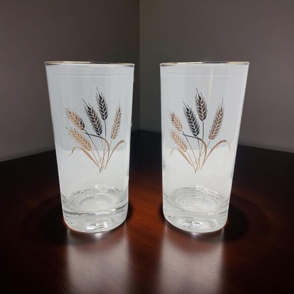 Vintage Homer Laughlin Wheat Pattern Drink Glass Set - Picture 3 of 10